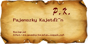 Pajenszky Kajetán névjegykártya